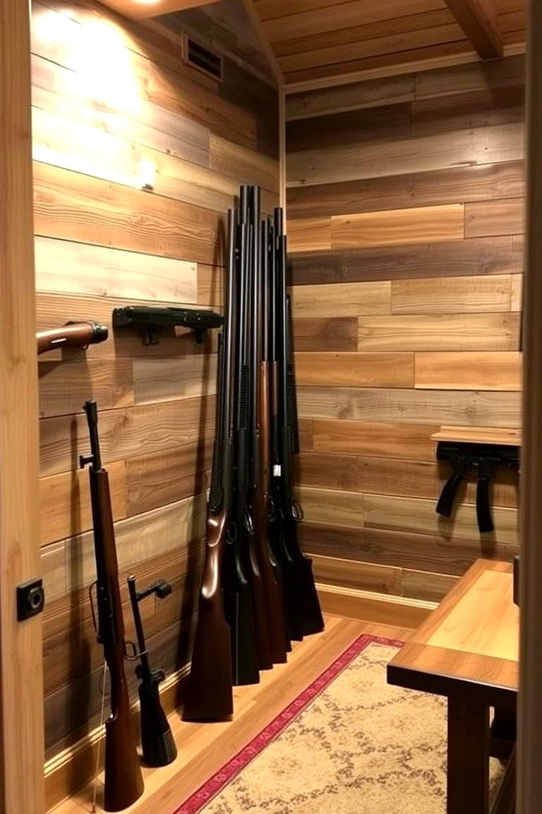 Reclaimed Wood Accent Walls - 24 Man Cave Gun Room Ideas