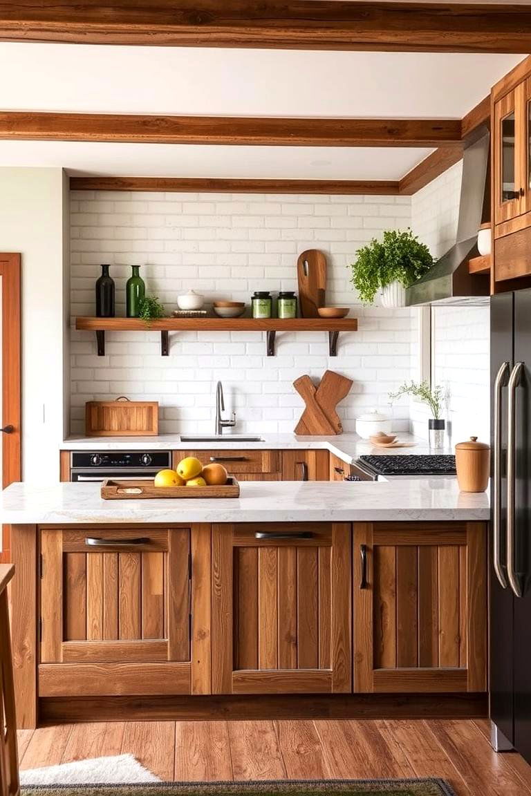 Reclaimed Wood Accents - 24 Shabby Chic Kitchen Ideas