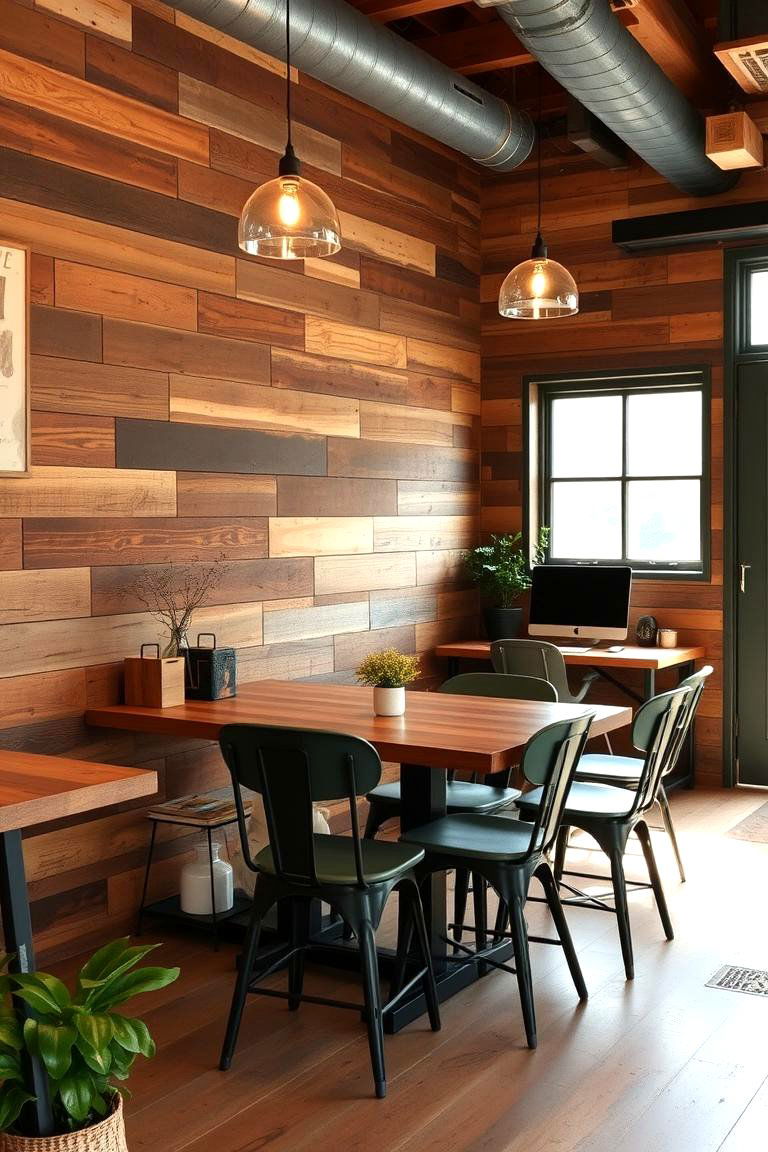 Reclaimed Wood Accents - 24 Green Home Office Ideas