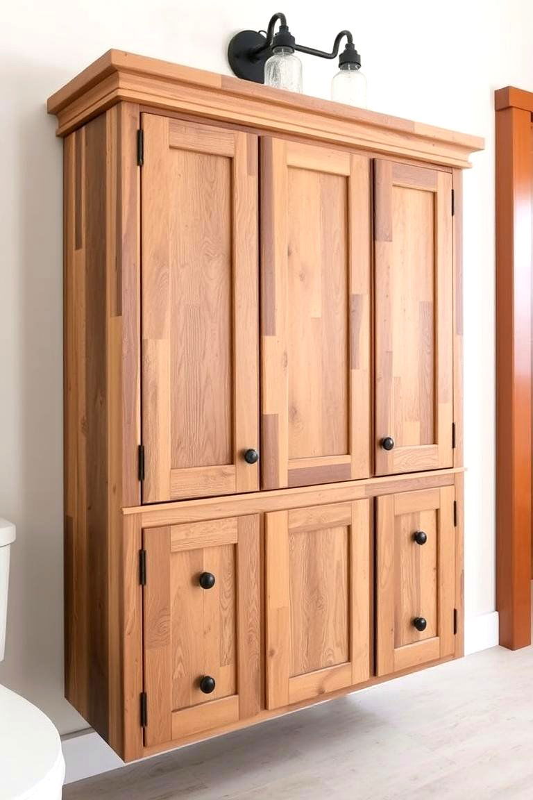 Reclaimed Wood Bathroom Cabinetry - 24 Modern Farmhouse Bathroom Ideas