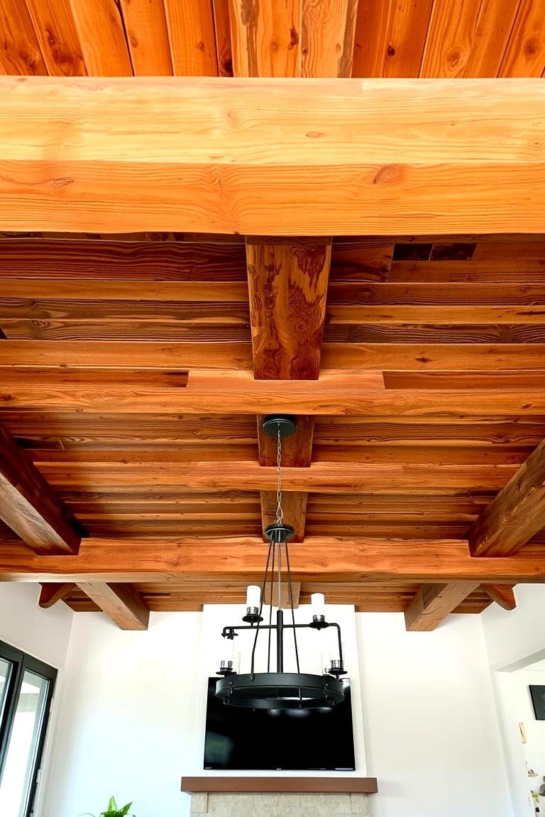 Reclaimed Wood Beams for Sustainable Living - 24 Decorative Ceiling Beam Ideas