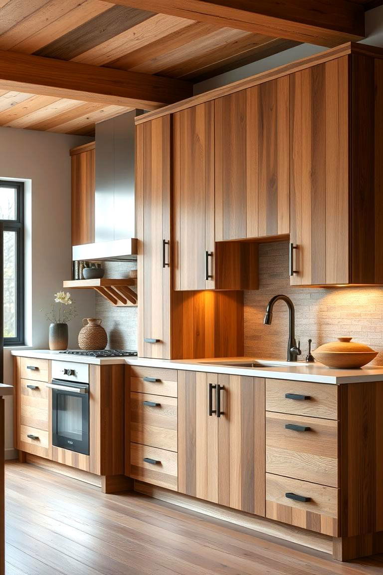 Reclaimed Wood Cabinets - 24 Rustic Kitchen Ideas