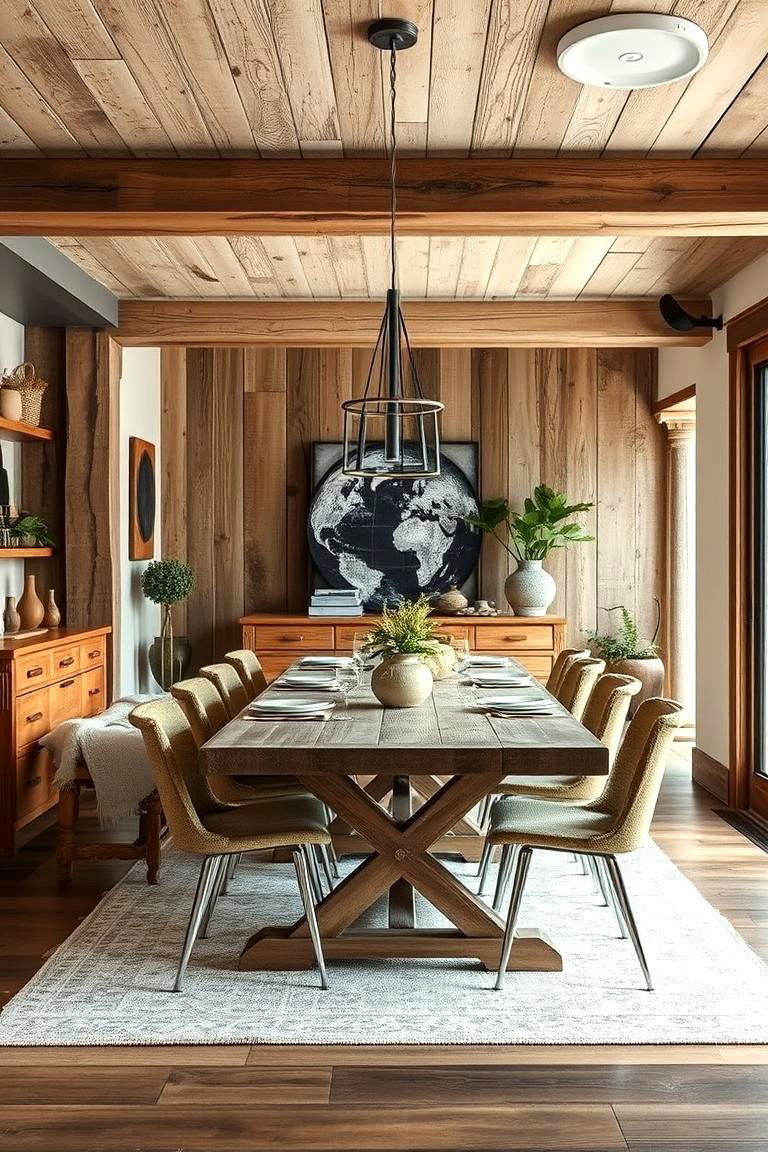 Reclaimed Wood Charm - 24 Dining Room Wainscoting Ideas