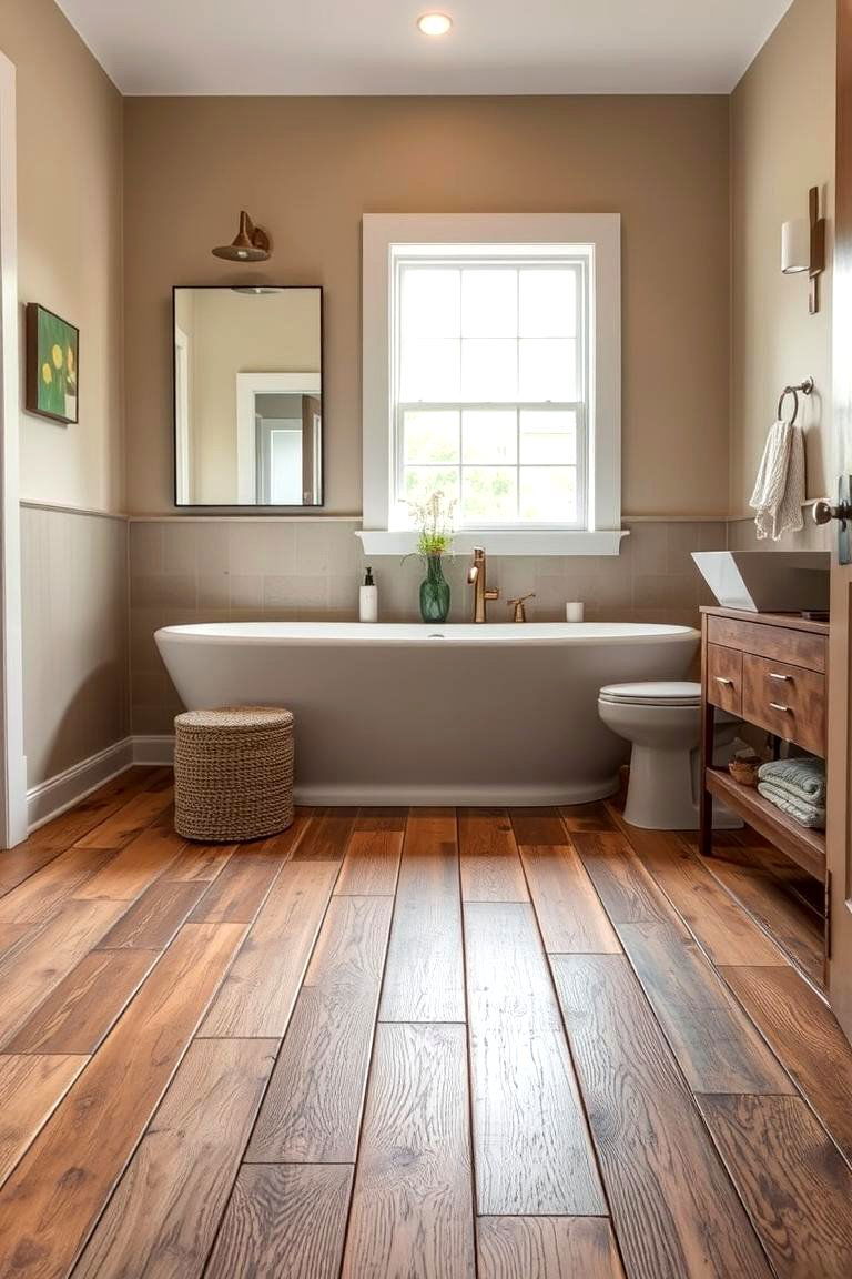 Reclaimed Wood Charm in Bathrooms - 24 Ideas for Wood Floors in Bathrooms