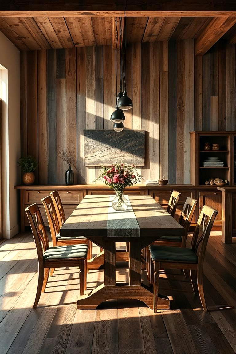 Reclaimed Wood Charm - 24 Craftsman Dining Room Ideas