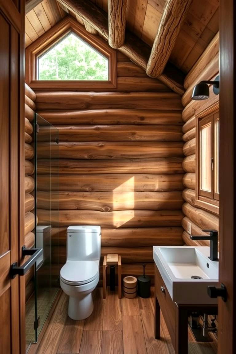 Reclaimed Wood Detailing - 24 Log Cabin Bathroom Ideas