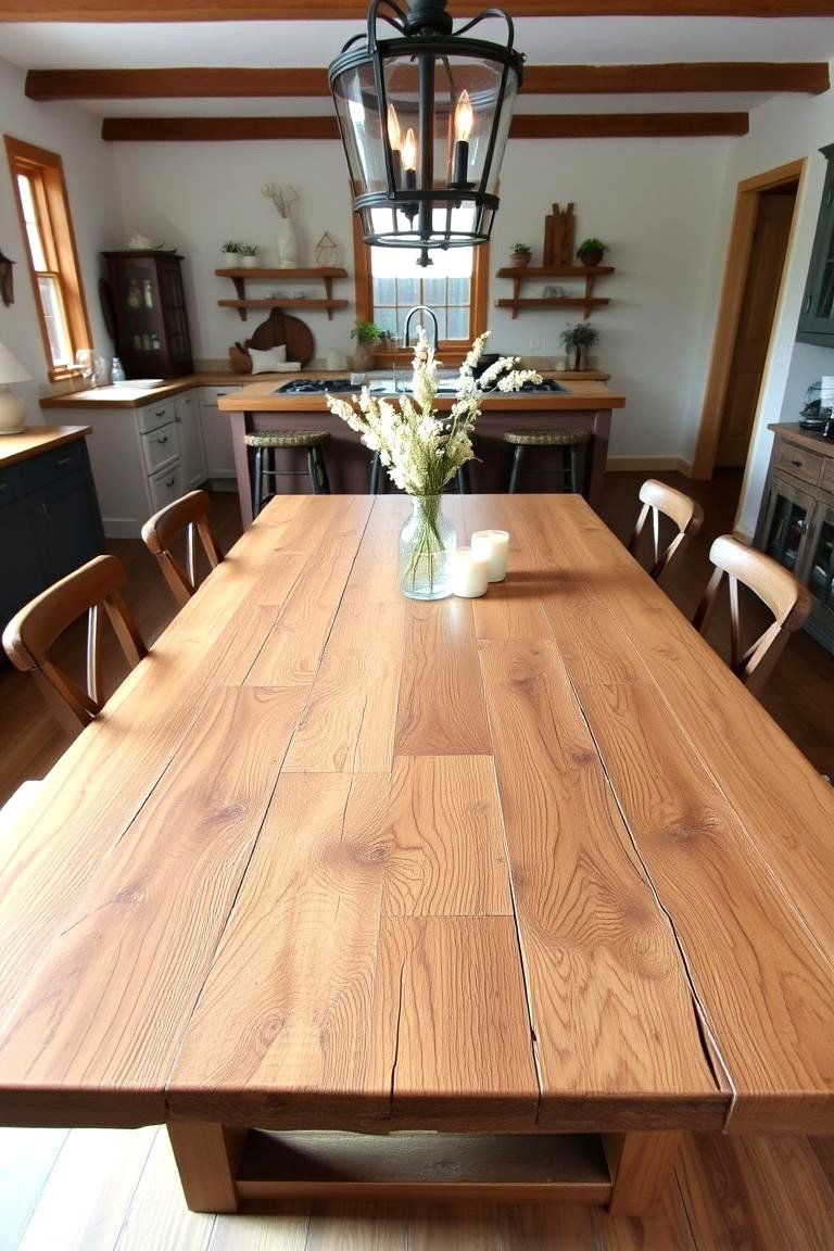Reclaimed Wood Dining Table - 24 Earthy Kitchen Ideas