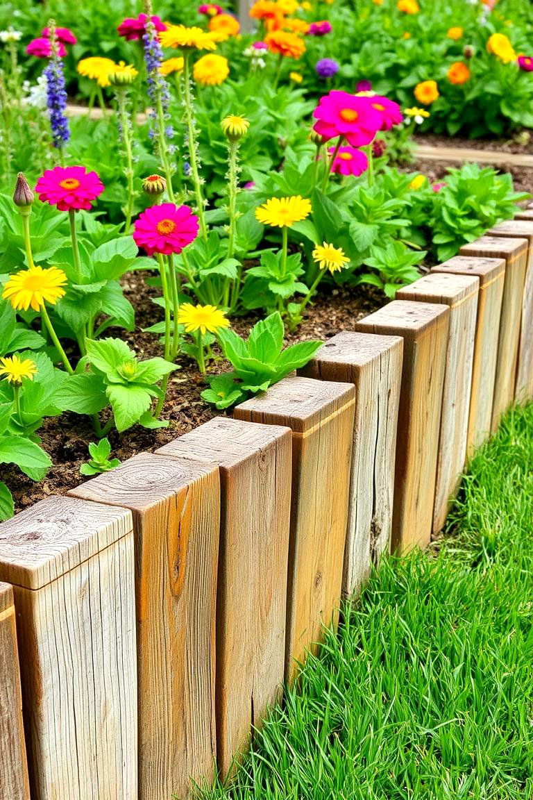 Reclaimed Wood Edging - 24 Garden Edging Ideas