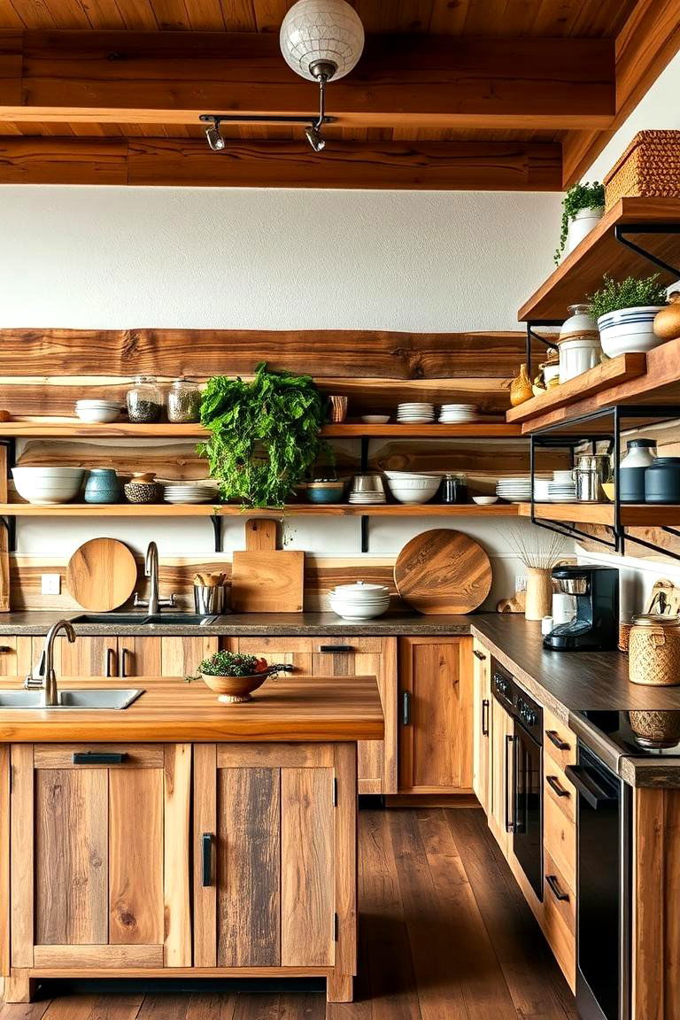 Reclaimed Wood Elegance - 24 Dirty Kitchen Ideas