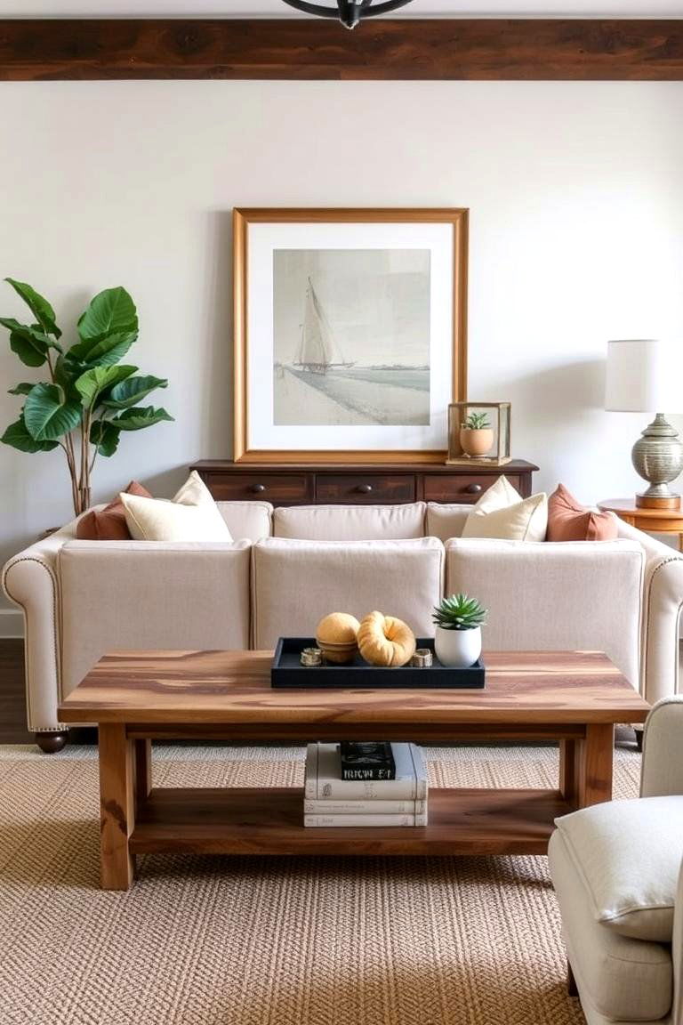 Reclaimed Wood Elements - 24 Organic Modern Living Room Design Ideas