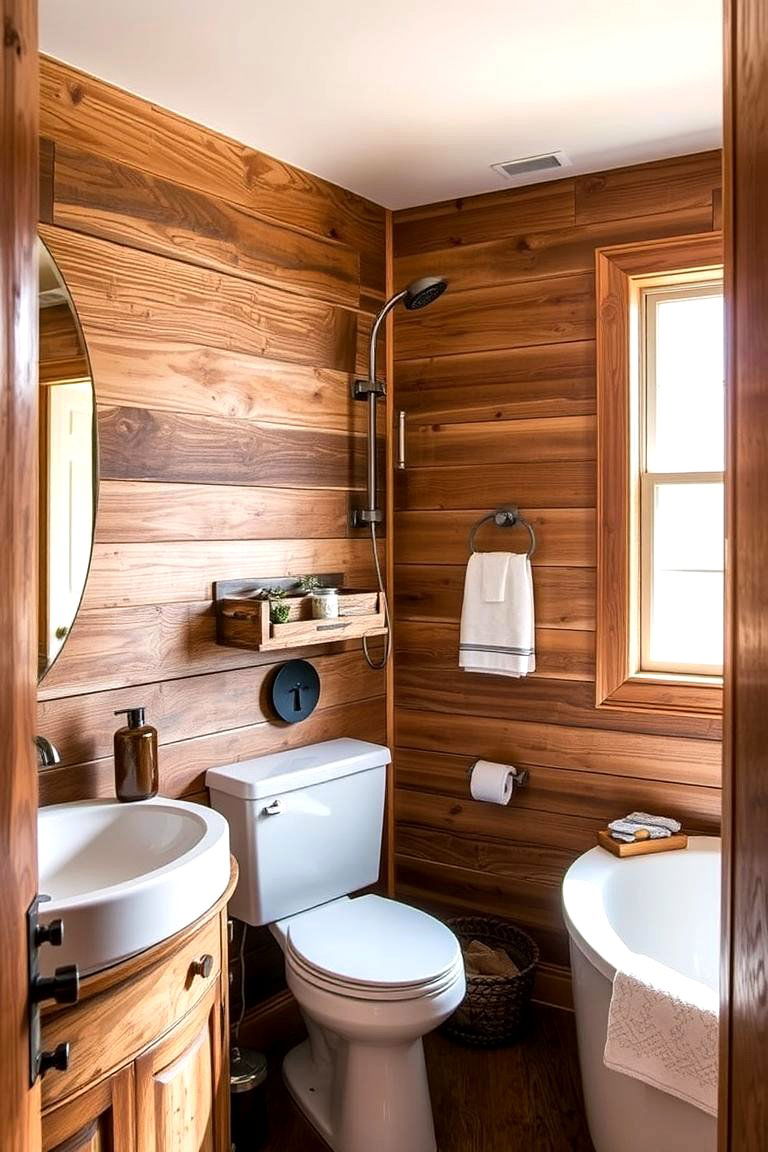Reclaimed Wood Elements - 24 Coastal Bathroom Ideas