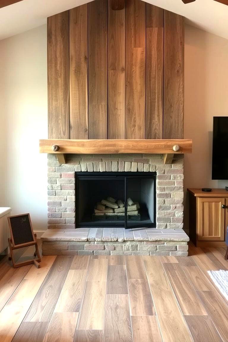 Reclaimed Wood Fireplace - 24 Floor to Ceiling Fireplace Ideas