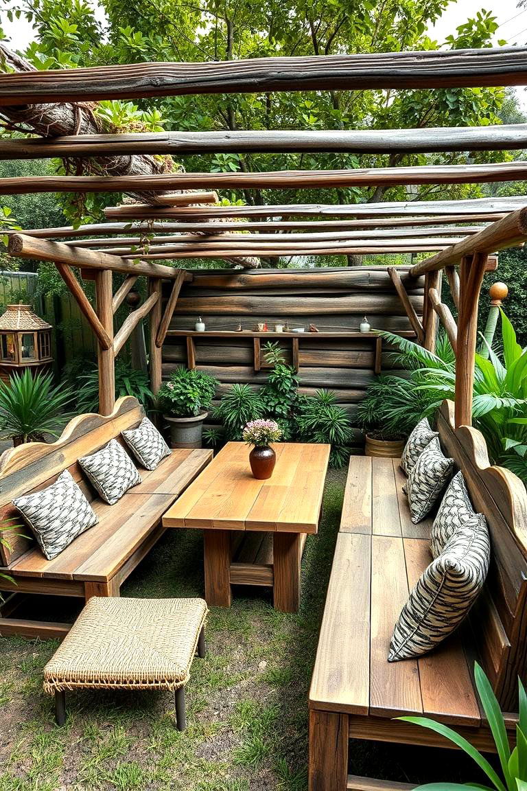 Reclaimed Wood Furniture Oasis - 24 Boho Garden Ideas