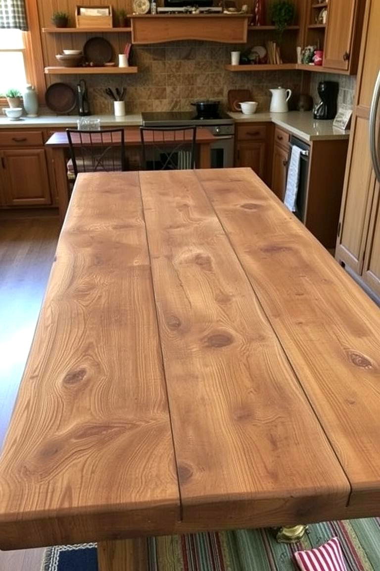 Reclaimed Wood Island - 24 Farmhouse Kitchen Island Ideas