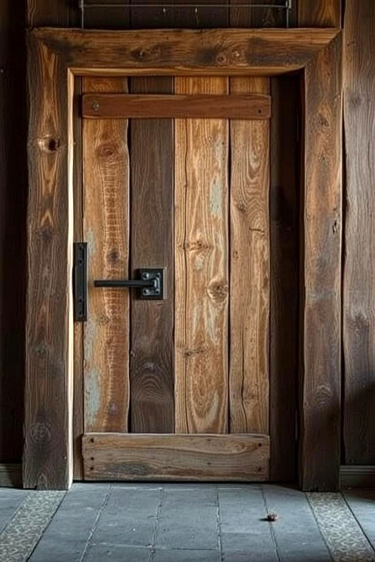 Reclaimed Wood Masterpiece - 24 Rustic Front Door Ideas