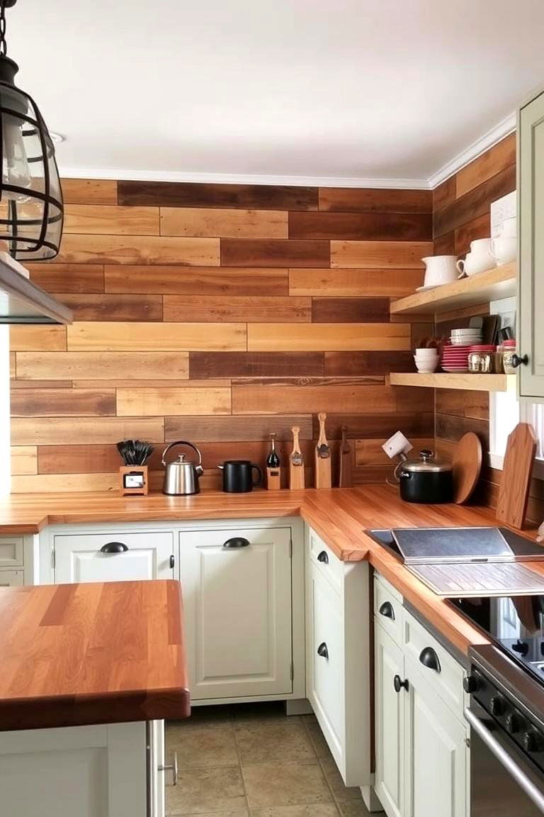 Reclaimed Wood Pallet Wall - 24 Kitchen Accent Wall Ideas