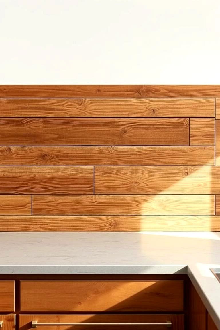 Reclaimed Wood Paneling Backsplash - 24 Rustic Backsplash Ideas