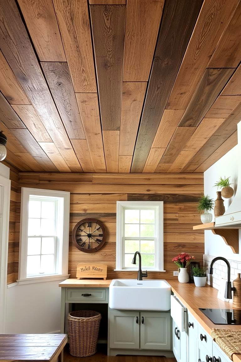 Reclaimed Wood Plank Ceiling - 24 Wood Plank Ceiling Ideas