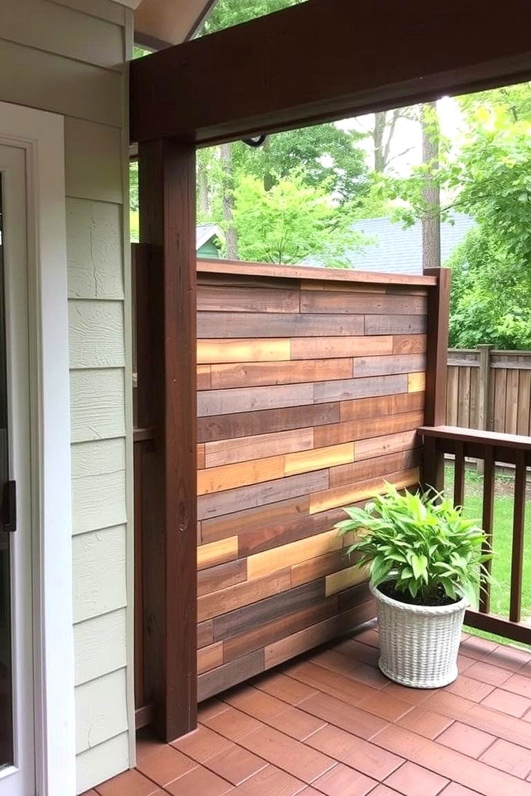 Reclaimed Wood Privacy Screens - 24 Backyard Deck Ideas on a Budget