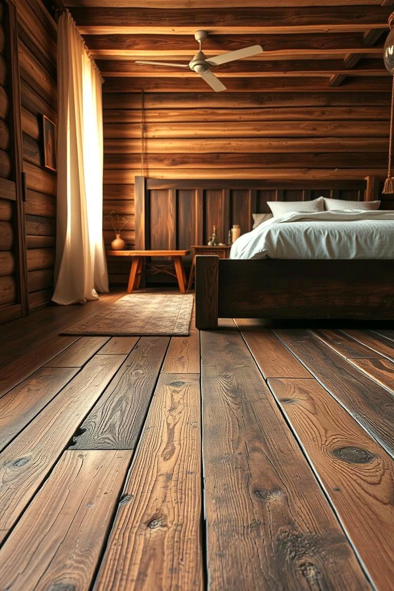 Reclaimed Wood Rustic Beauty - 24 Bedroom Flooring Ideas
