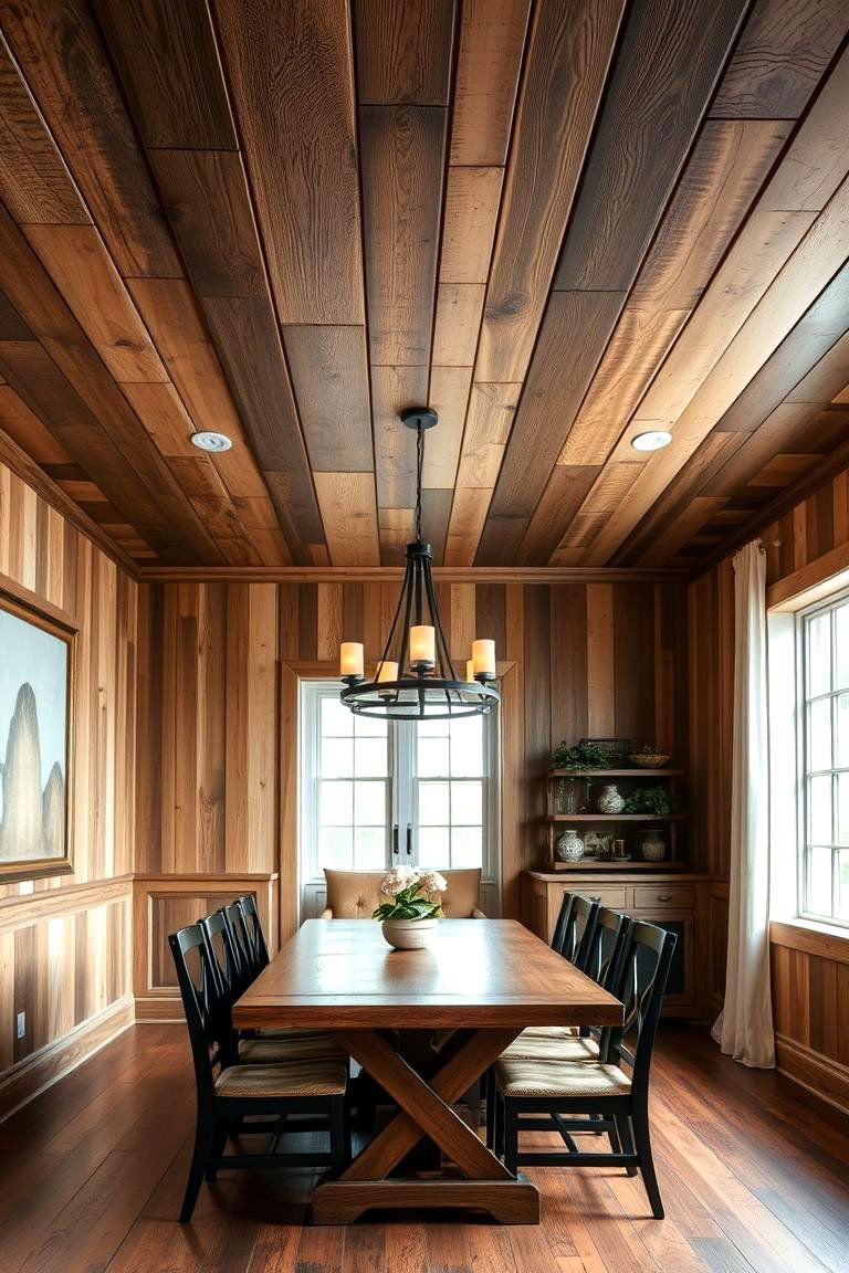 Reclaimed Wood Slat Ceiling - 24 Wood Slat Ceiling Ideas