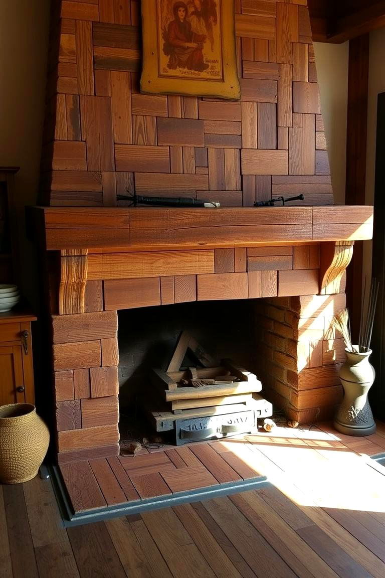 Reclaimed Wood Warmth - 24 Farmhouse Fireplace Tile Ideas