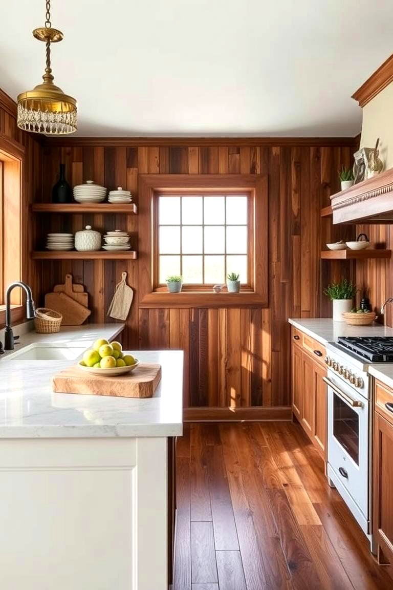 Reclaimed Wood Warmth - 24 Kitchen Wainscoting Ideas