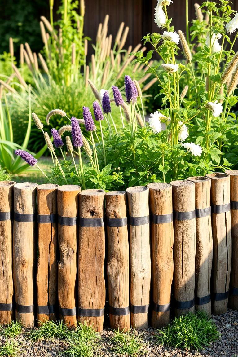 Reclaimed Wooden Barrel Staves - 24 Recycled Garden Edging Ideas