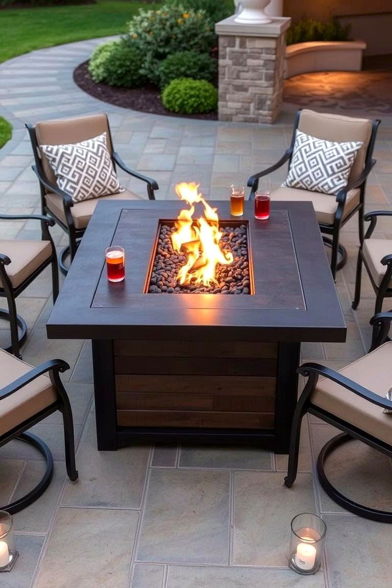 Rectangular Firepit Table - 24 Patio Ideas With Firepit