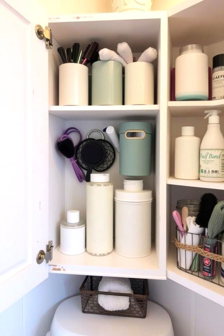Recycle Old Containers for Storage - 24 Bathroom Cabinet Organization Ideas