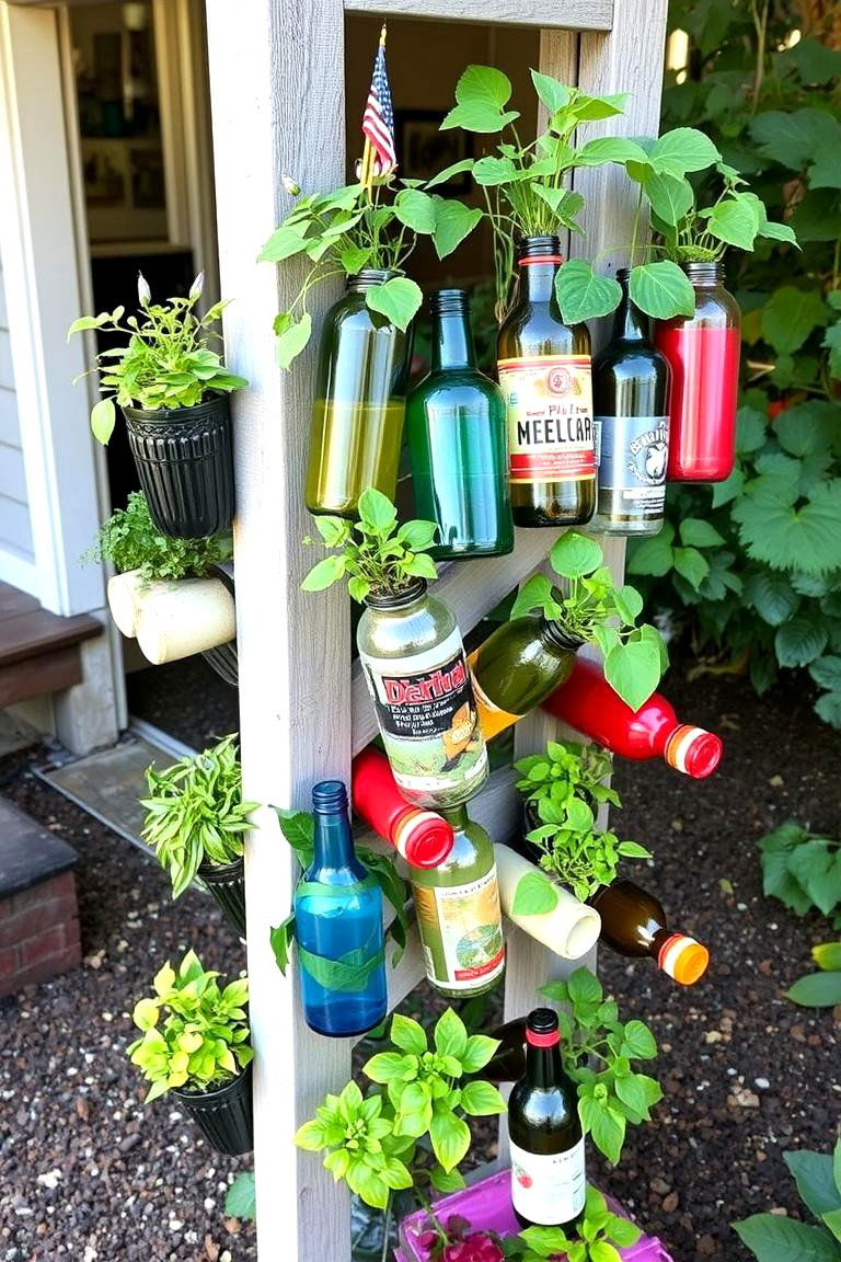 Recycled Bottle Gardens - 24 Vertical Garden Ideas
