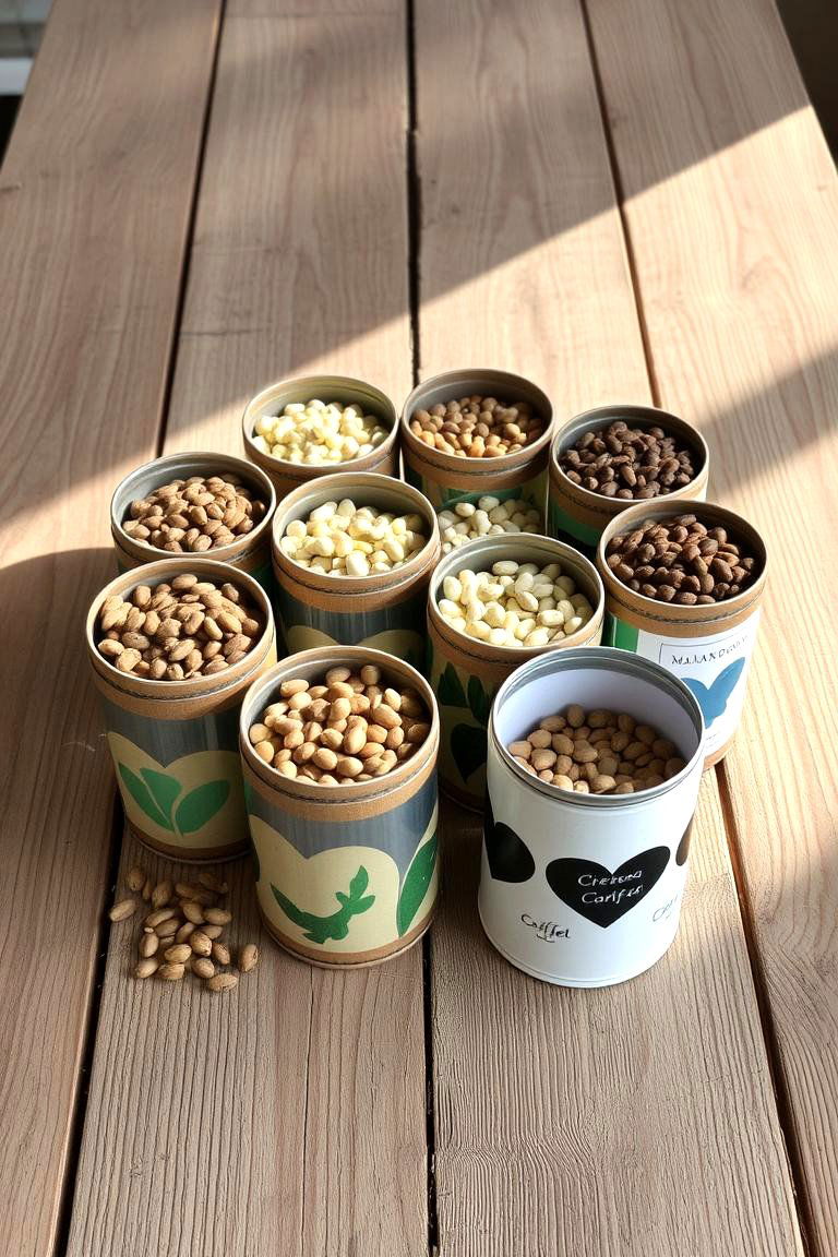 Recycled Coffee Canisters - 24 Seed Storage Ideas