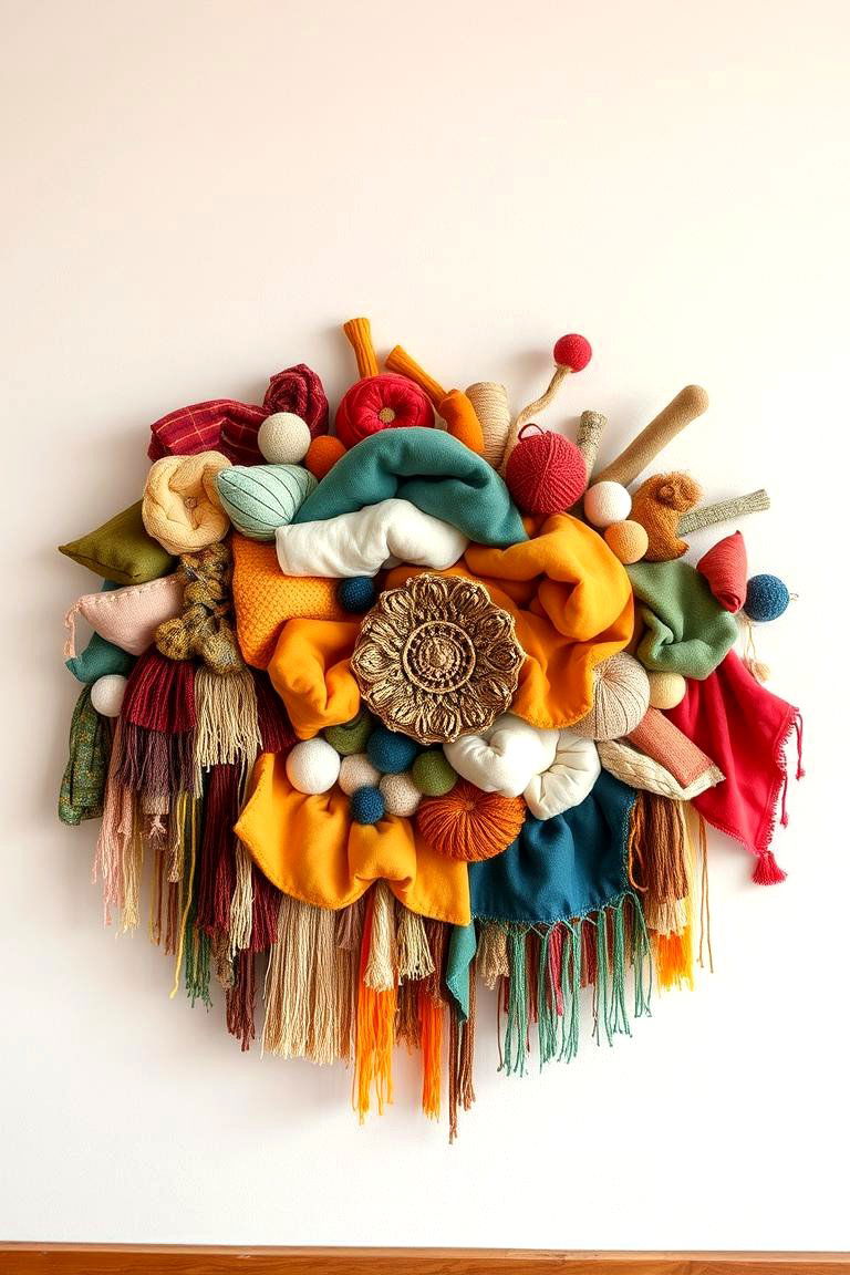 Recycled Fabric Art - 24 Boho Wall Decor Ideas