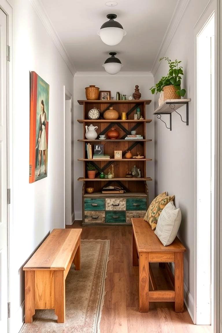 Recycled Furniture Accents - 24 Green Hallway Ideas