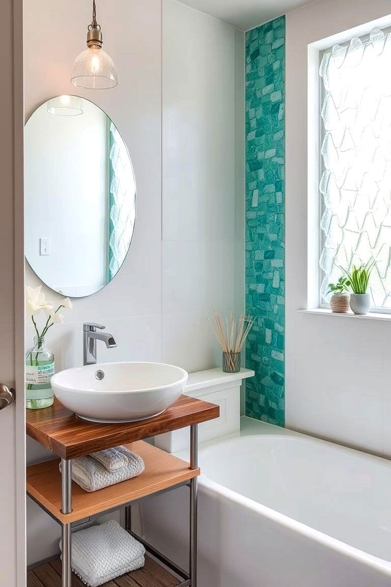 Recycled Glass Decor - 24 Earthy Bathroom Ideas