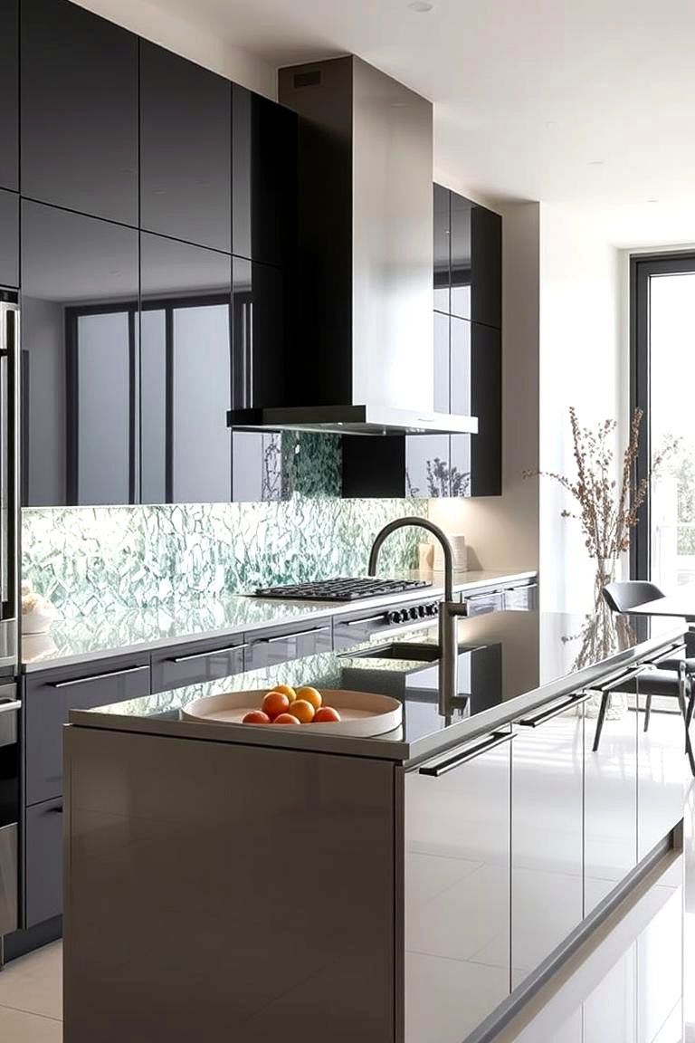 Recycled Glass Panels - 24 Kitchen Island Back Panel Ideas