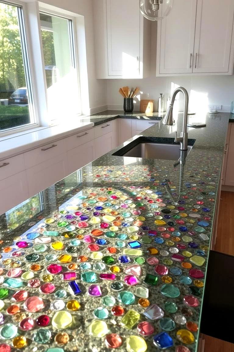 Recycled Glass Sustainability - 24 Kitchen Countertop Ideas