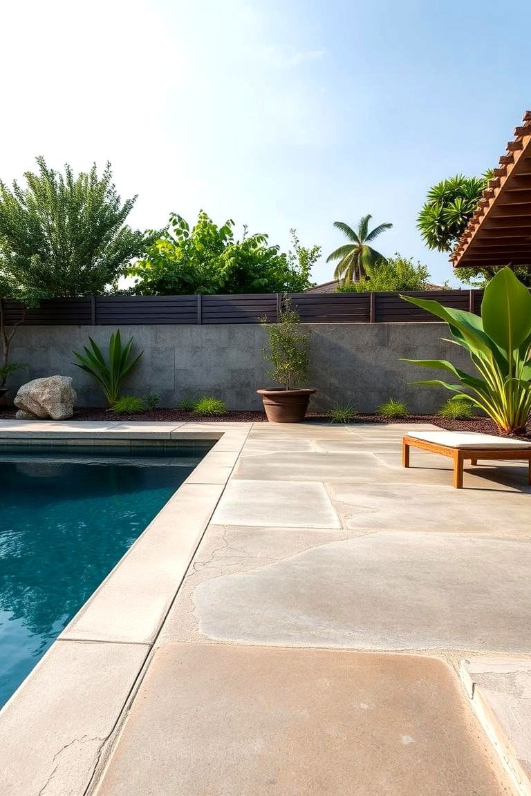 Recycled Material Accents - 24 Concrete Pool Deck Ideas