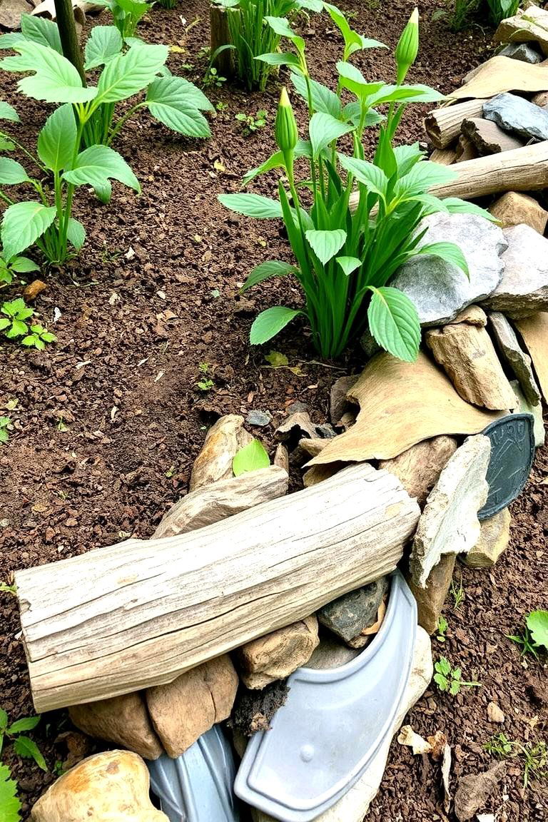 Recycled Material Edging - 24 Garden Edging Ideas