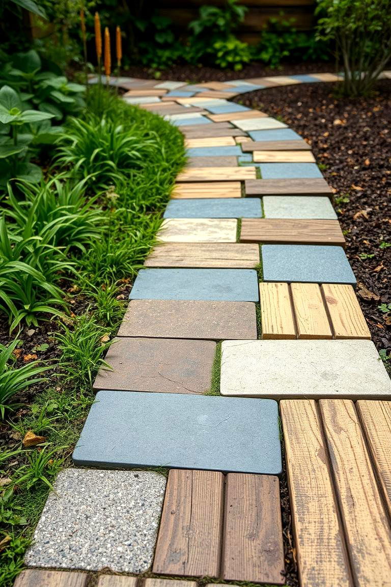 Recycled Material Pathway - 24 Sloped Walkway Ideas
