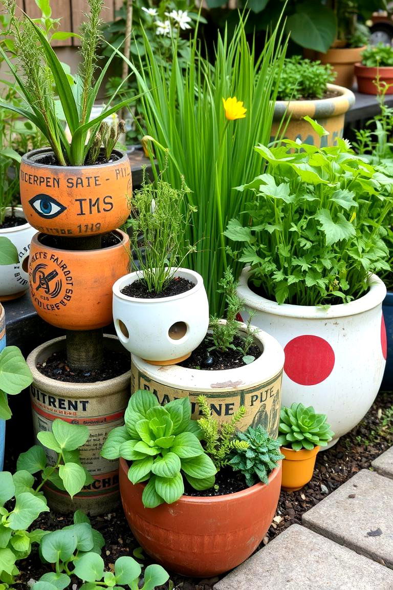 Recycled Materials Garden - 24 Urban Garden Ideas