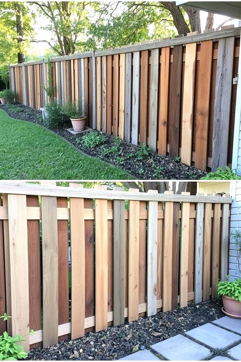 Recycled Materials Privacy Fence - 24 Privacy Fence Ideas