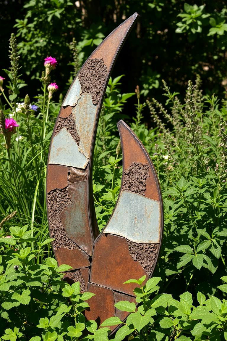 Recycled Metal Sculptures - 24 Garden Art Ideas