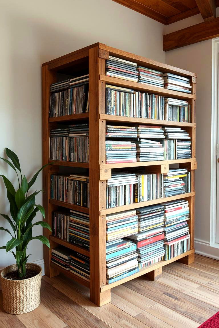 Recycled Pallet CD Storage - 24 Cd Storage Ideas