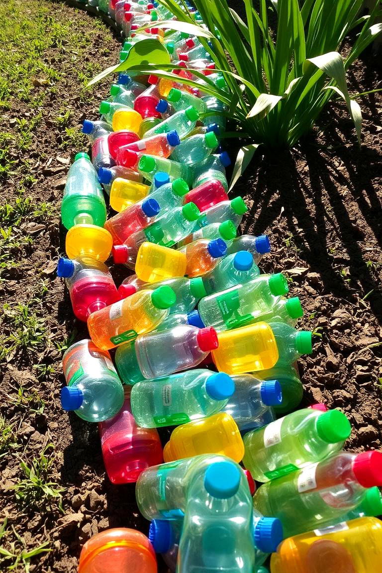 Recycled Plastic Bottle Borders - 24 Recycled Garden Edging Ideas