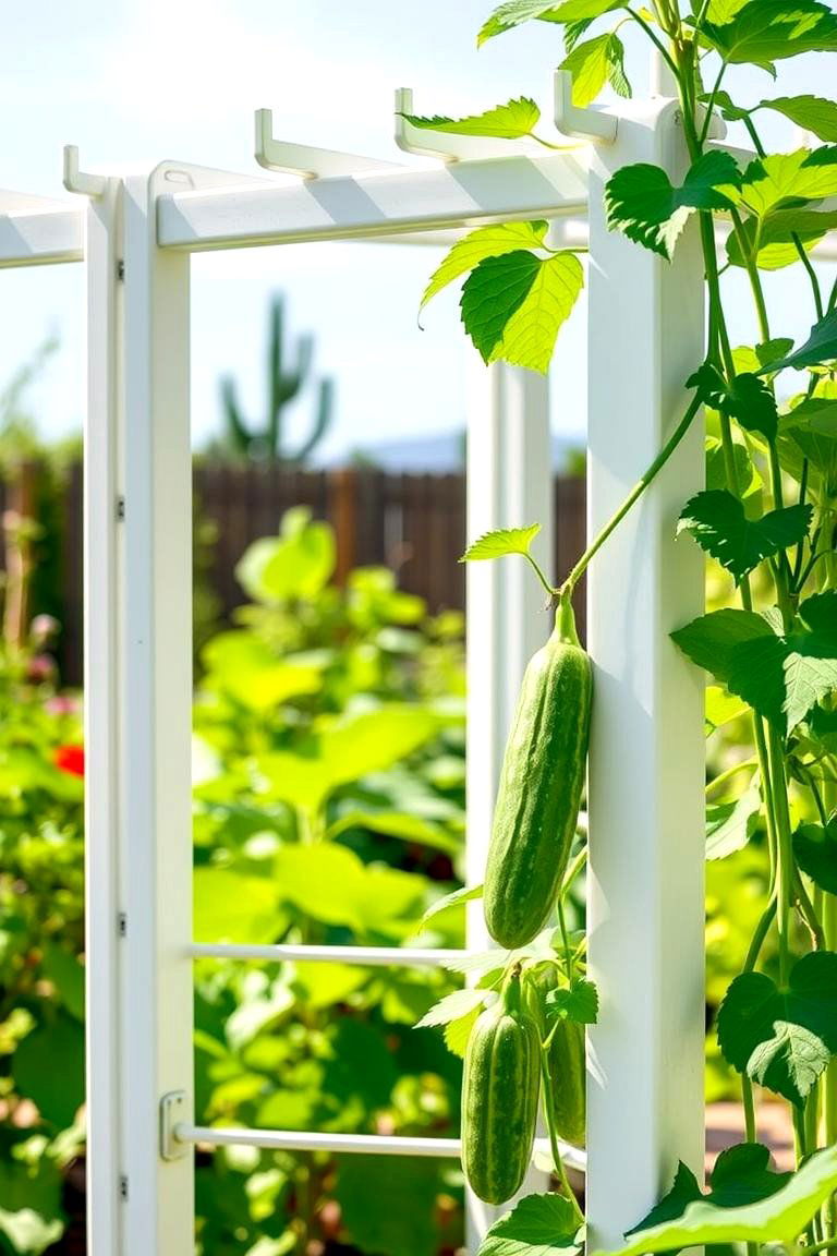 Recycled Plastic Trellis for Cucumbers - 24 Cucumber Trellis Ideas