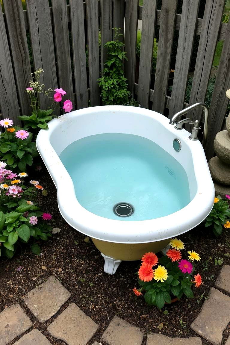 Recycled Pool from a Bathtub - 24 Backyard Pool Ideas on a Budget