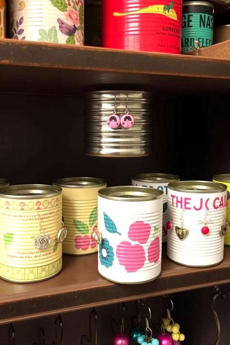 Recycled Tin Can Organizer - 24 Earring Storage Ideas