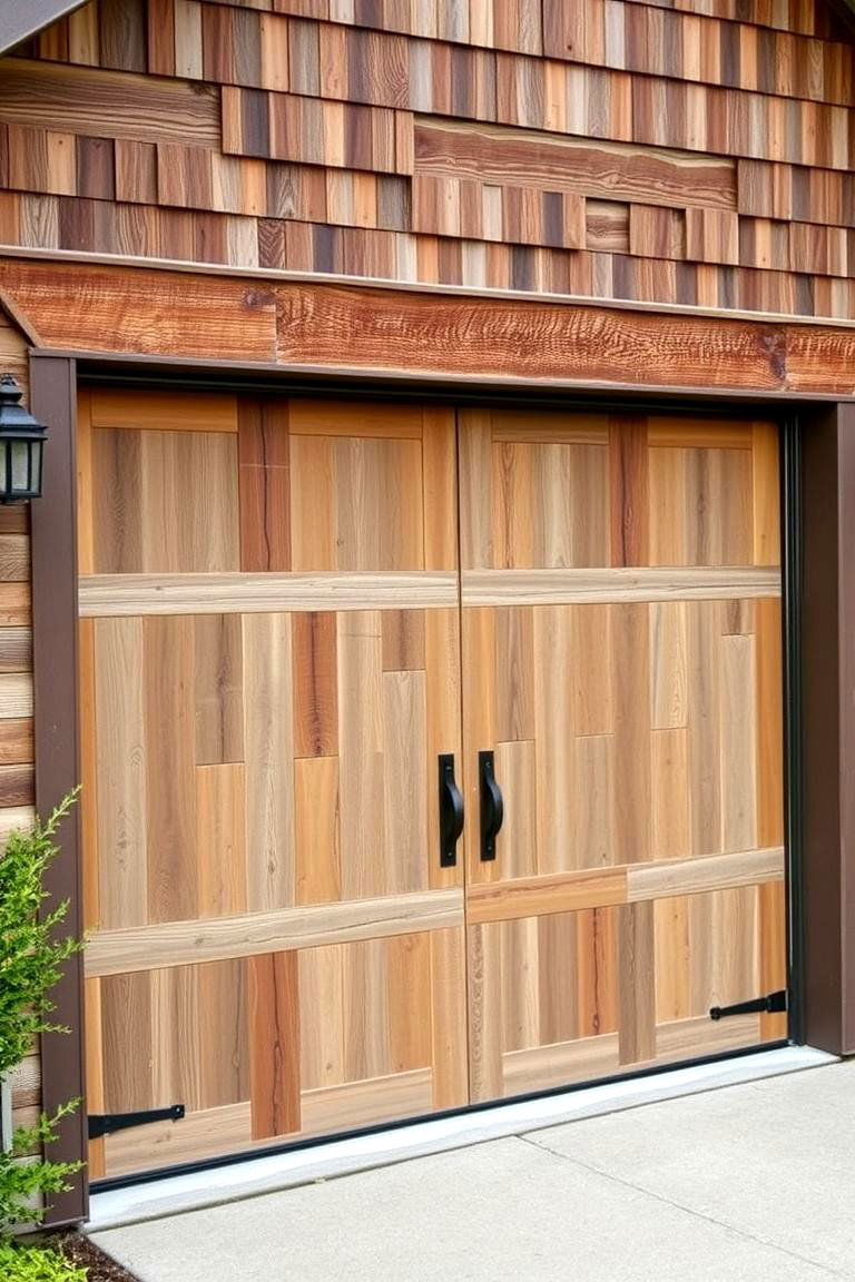 Recycled Wood Panels for a Natural Touch - 24 Green Garage Door Ideas