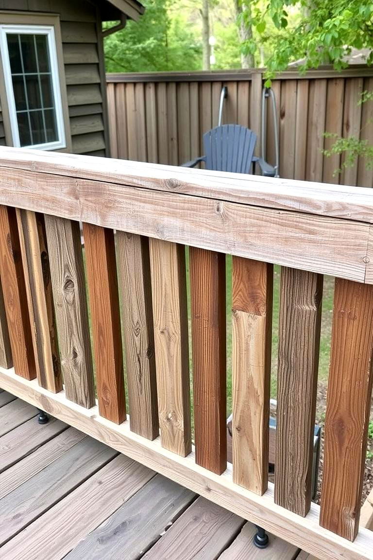 Recycled Wood Railing - 24 Wood Deck Railing Ideas